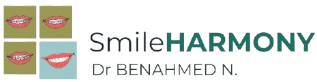 Logo image avec texte de la clinique SmileHARMONY dr Benahmed